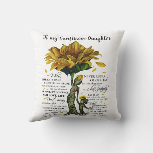 ひまわりの娘に クッション (裏面)