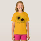 ひまわりの子供用Tシャツ ひまわりの女の子用Tシャツ Tシャツ (正面フル)