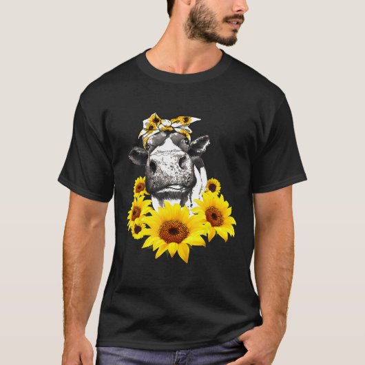 ひまわりの子牛 農家の子牛 Tシャツ (正面)