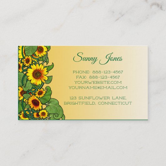 ひまわりの巻物 名刺 (裏面)