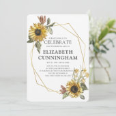 ひまわりの幾何学模様追悼 ライフセレブレーション 招待状 (スタンド正面)
