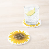 ひまわりの引用文 "花は幸せ" コースター (側面)