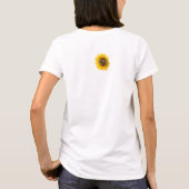 ひまわりの引用"花は幸せ" Tシャツ (裏面)