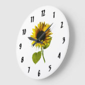 ひまわりの影と光 ラージ壁時計 (傾斜)