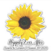 ひまわりの後ずっと楽し結婚く シール (正面)