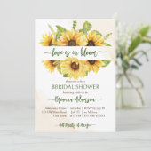 ひまわりの愛が咲く ブライダルシャワーテンプレート 招待状 (スタンド正面)