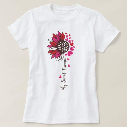 ひまわりの愛の逃避行 レディースTシャツ 🌻💛 Tシャツ (デザイン正面)