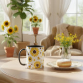 ひまわりの愛マグカップ - かわいい花柄の黄色いコーヒーカップ マグカップ