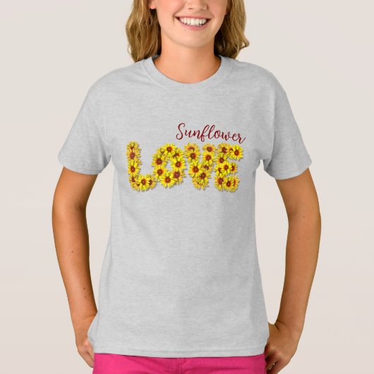 ひまわりの愛 キッズTシャツ Tシャツ (正面)