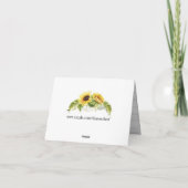 ひまわりの感謝カードまたはブランクカード サンキューカード (裏面)