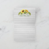 ひまわりの感謝カードまたはブランクノート サンキューカード (内部)