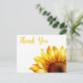 ひまわりの感謝カード ポストカード (スタンド正面)