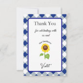 ひまわりの感謝カード 子供の誕生日 サンキューカード (正面)