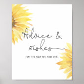 ひまわりの新婚カップルへのアドバイスと願い ポスター (正面)