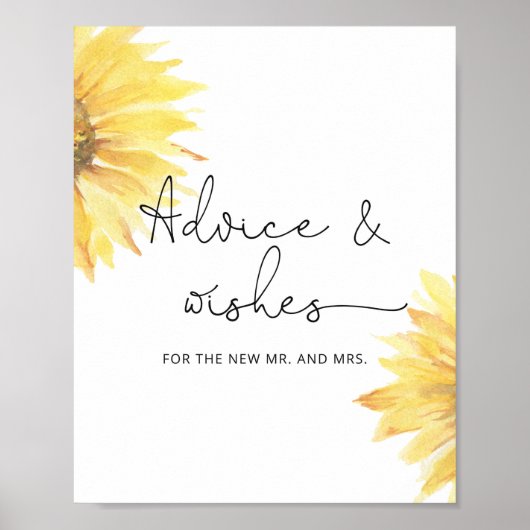 ひまわりの新婚カップルへのアドバイスと願い ポスター (正面)