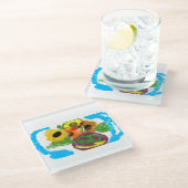 ひまわりの日 ガラスコースター (アングル)