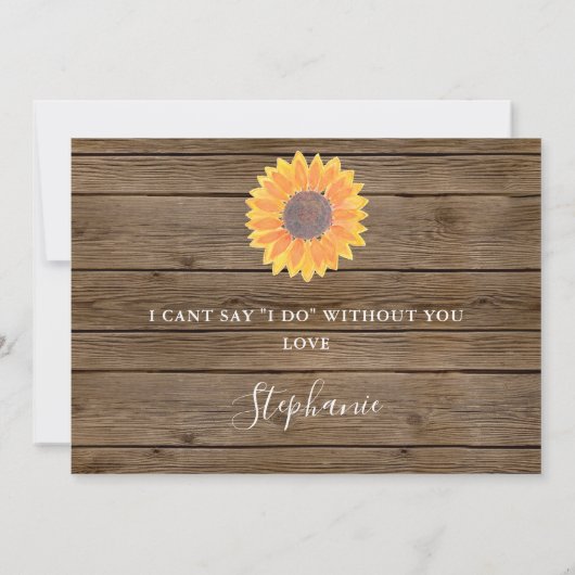 ひまわりの木が私の名誉の宝になる 招待状 (裏面)