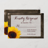 ひまわりの木の国素朴式の出欠届けカード 出欠カード (正面/裏面)