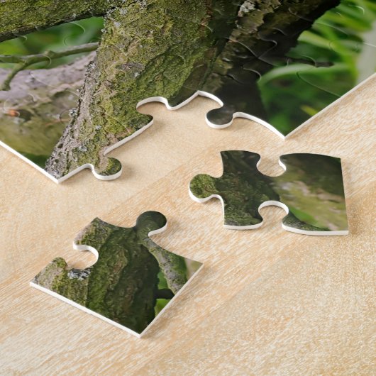 ひまわりの木の枝にかわいいタキシード猫 ジグソーパズル (側面)