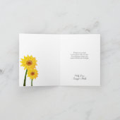 ひまわりの本物感のある手描きの感謝カード サンキューカード (内部)