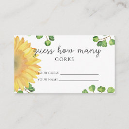 ひまわりの栓の数を当てて結婚式のゲーム エンクロージャーカード