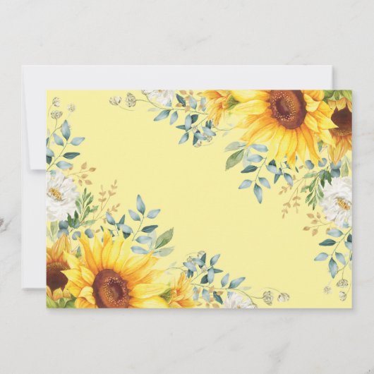 ひまわりの森の野生1回目の誕生日写真 招待状 (裏面)