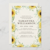 ひまわりの植物学のバプテスマフローラ 招待状 (正面/裏面)