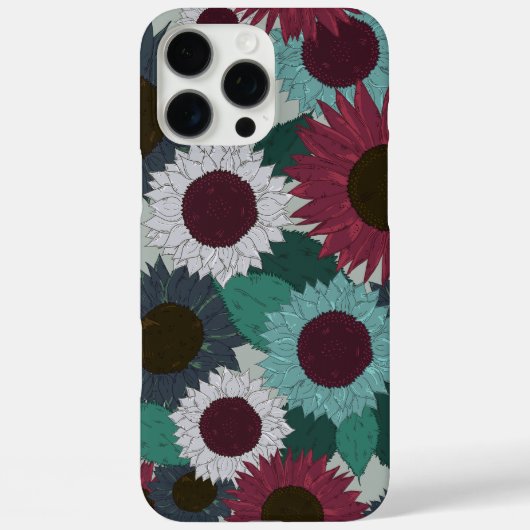 ひまわりの模様のウォームトーンのiPhoneケース Case-Mate iPhoneケース (裏面)