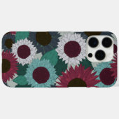 ひまわりの模様のウォームトーンのiPhoneケース Case-Mate iPhoneケース (裏面 (横))