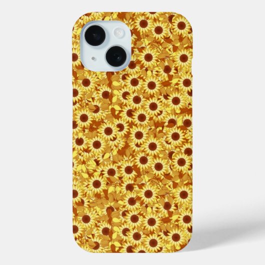 ひまわりの模様 - ゴールド、黄色、ブラウン Case-Mate iPhoneケース (裏面)