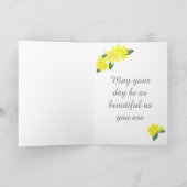 ひまわりの水彩グリーティングカード カード (内部)