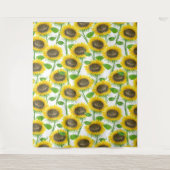 ひまわりの水彩模様 タペストリー (正面)