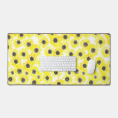 ひまわりの水彩模様 デスクマット (キーボード&マウス)