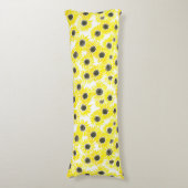 ひまわりの水彩模様 ボディピロー (正面縦)