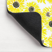 ひまわりの水彩模様 マウスパッド (コーナー)