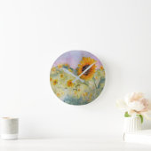 ひまわりの水彩 ラウンド壁時計 (ホーム)