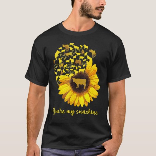 ひまわりの牛 あなたは私の太陽の牛 Tシャツ (正面)