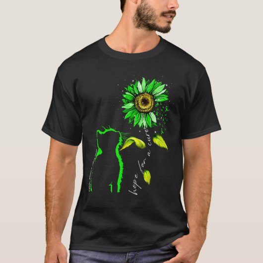 ひまわりの猫 グリーンセリアック病啓発 Tシャツ (正面)