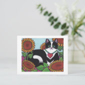 ひまわりの猫 ポストカード (スタンド正面)