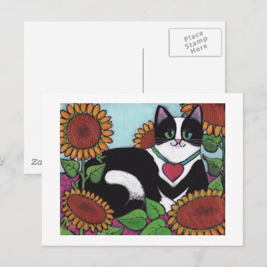 ひまわりの猫 ポストカード (正面/裏面)