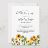 ひまわりの生命のお祝い写真葬儀 招待状 (裏面)