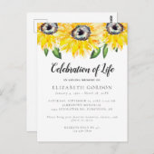 ひまわりの生命のお祝い 追悼式 ポストカード (正面/裏面)