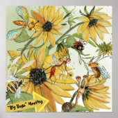 ひまわりの畑の虫たち ポスター (正面)