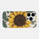 ひまわりの畑: ビブラントな花柄 iPhoneケース (裏面横)
