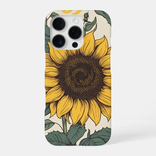 ひまわりの畑: ビブラントな花柄 iPhoneケース (裏面)