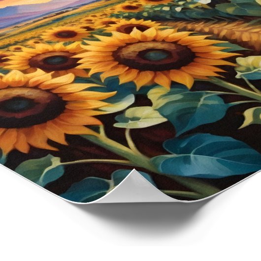 ひまわりの畑 ポスター (角)