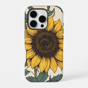 ひまわりの畑: 元気な花柄 iPhone 16 PROケース