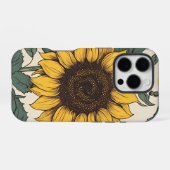 ひまわりの畑: 元気な花柄 iPhoneケース (裏面横)