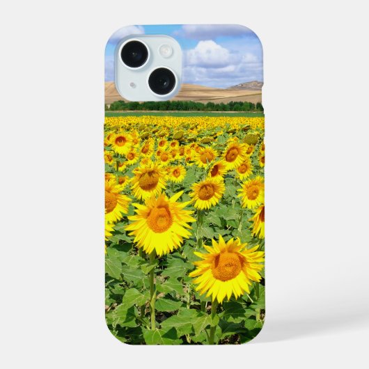 ひまわりの畑 iPhone 15ケース (裏面)