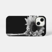 ひまわりの白黒写真 iPhoneケース (裏面横)